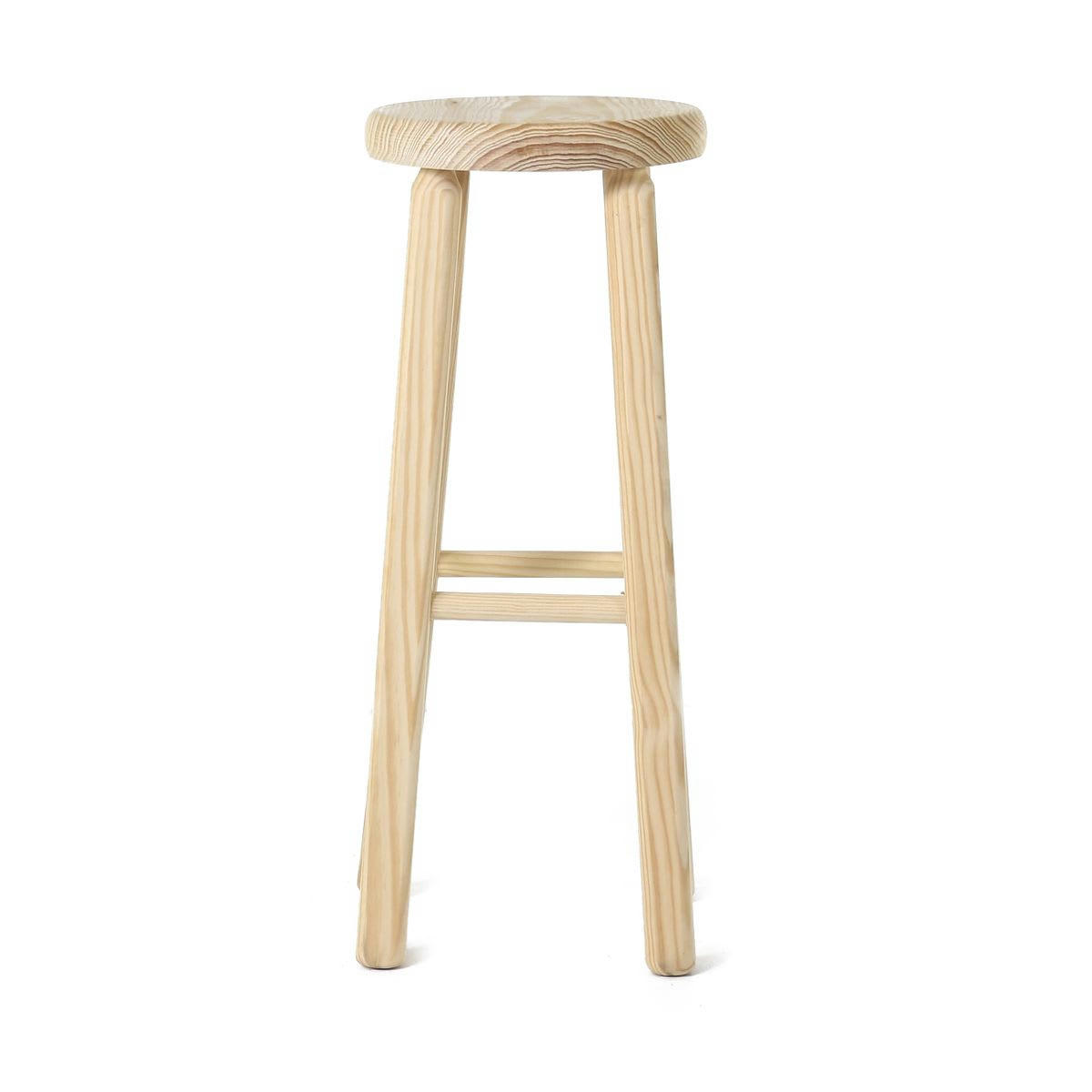 REGION - Tabouret de bar rond rustique en pin brut