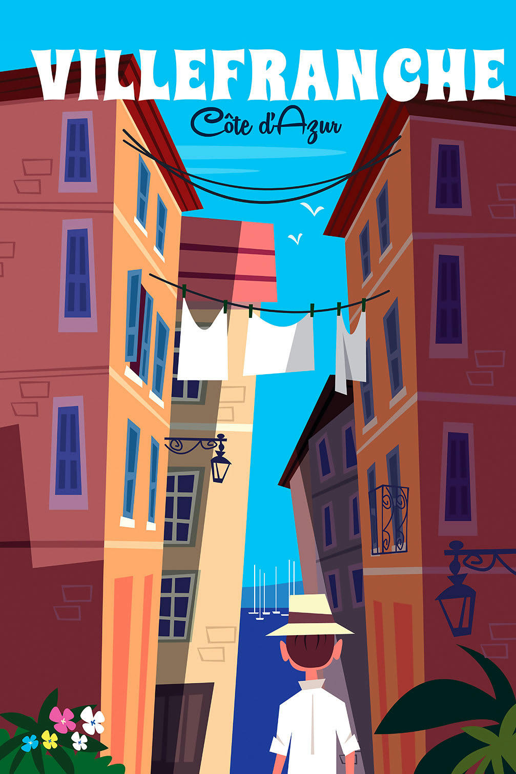 - Tableau villefranche sur mer imprimé sur toile 30x45cm