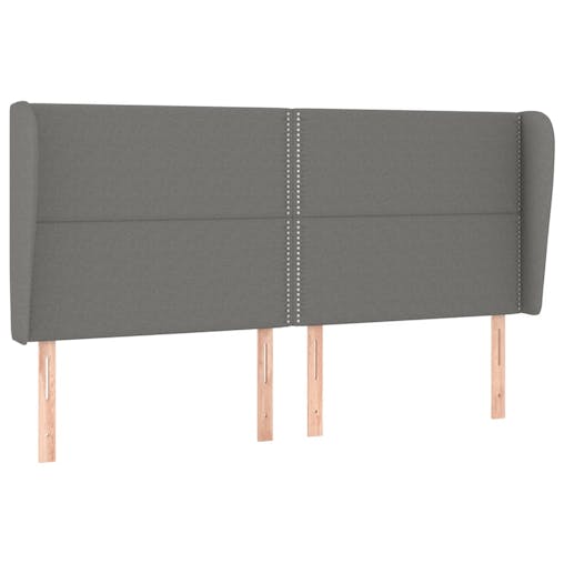 NNEVL Headboard with Ears Dark Grey 163x23x118/128 cm Fabric