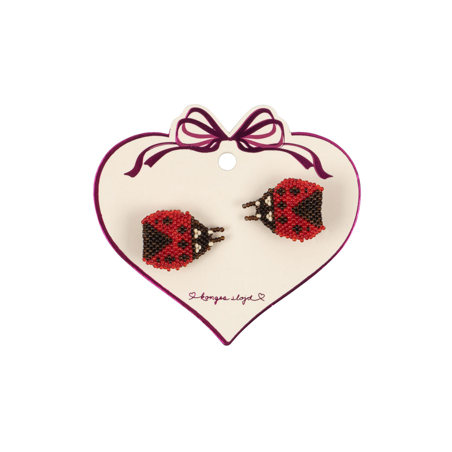 2 Pack Ladybug Beaded Hair Clip, ladybug