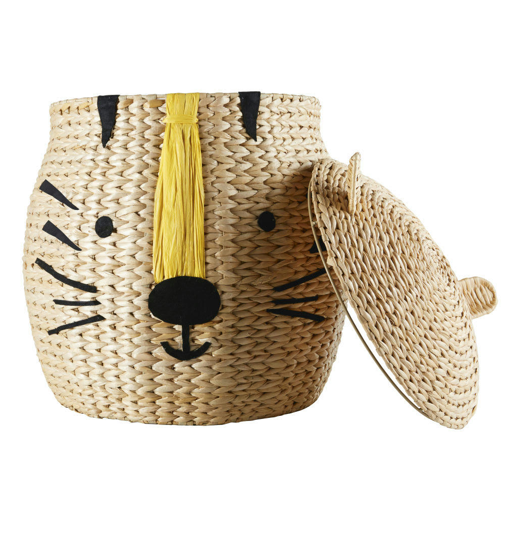MINI JUNGLE - Panier tigre en jonc de mer tressé