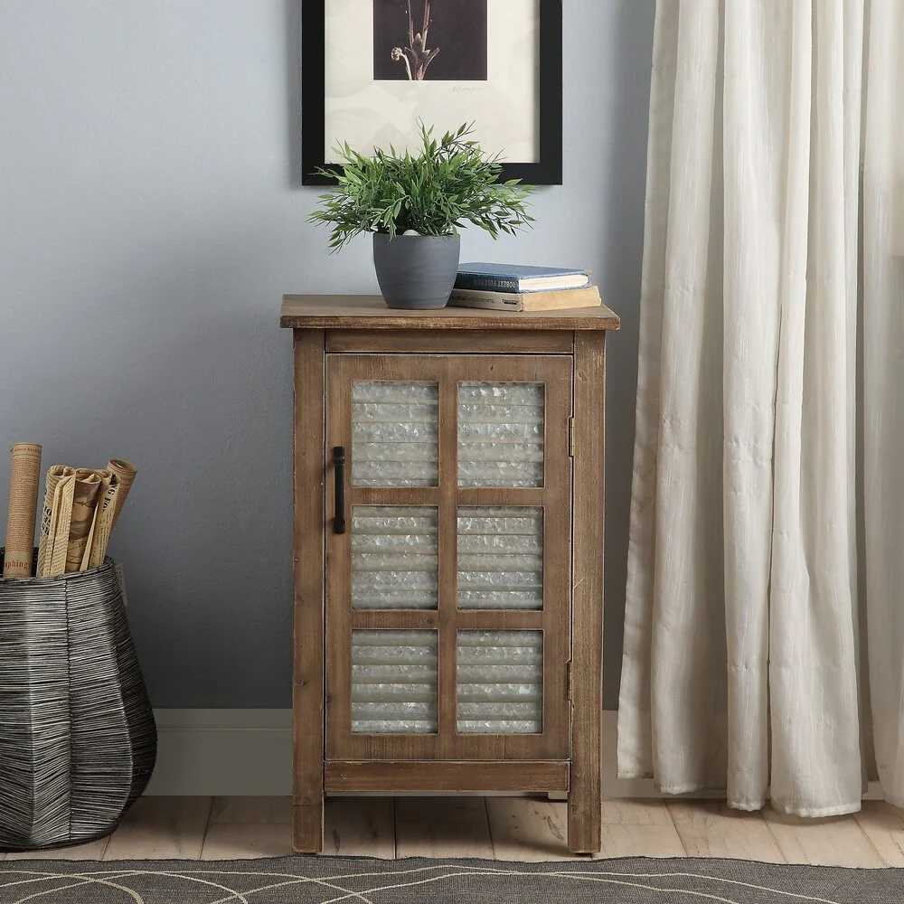 Corby Dark Wood 2-shelf Swing Door Cabinet