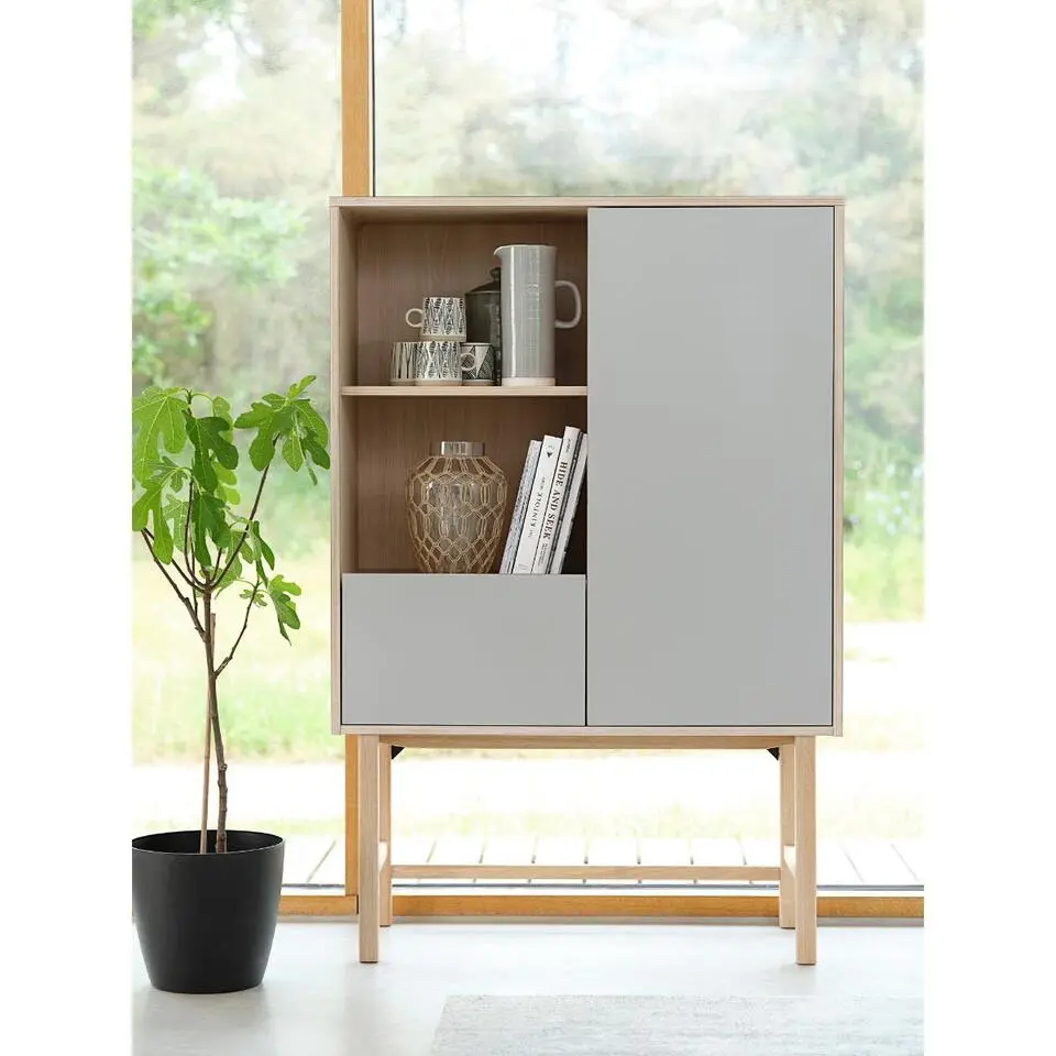 Nordic Home - Jao wandkast - 150 cm - grijs/naturel