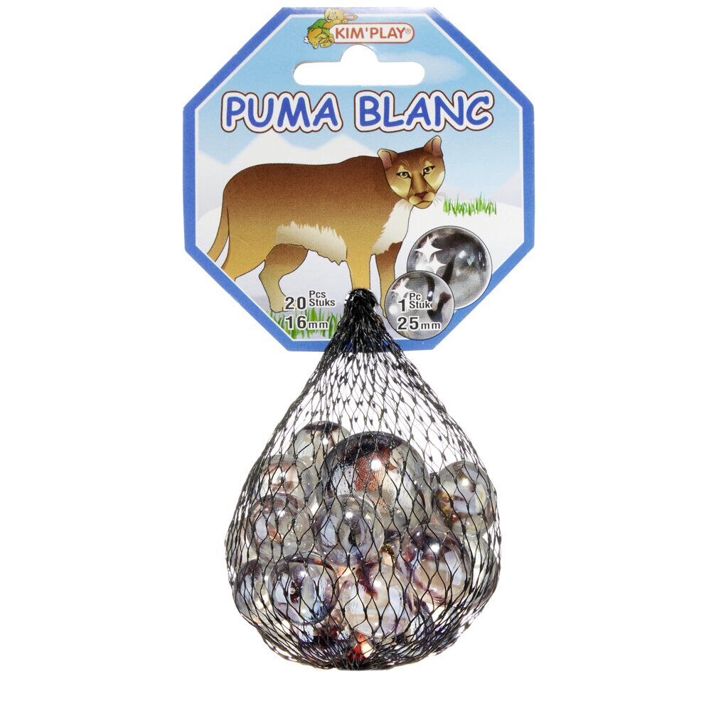 Bille en verre x20   1 boulard blanc Puma