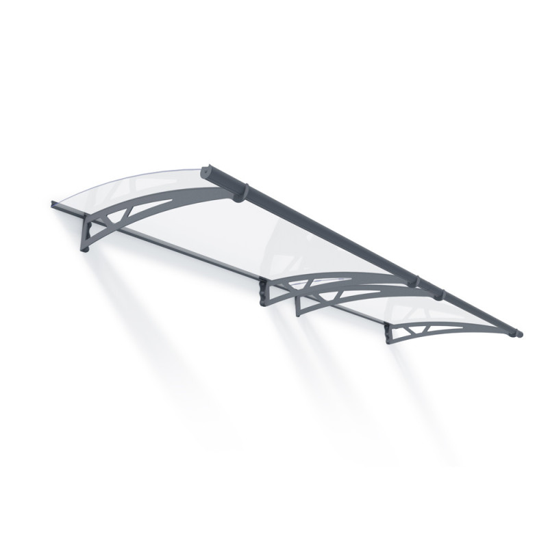 Marquise de porte Altair gris foncé 302 x 91,5 cm CANOPIA