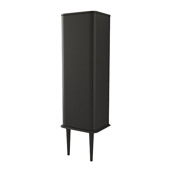 Colonne de salle de bains avec pieds 1 porte H.123 cm, noir mat, IDRA