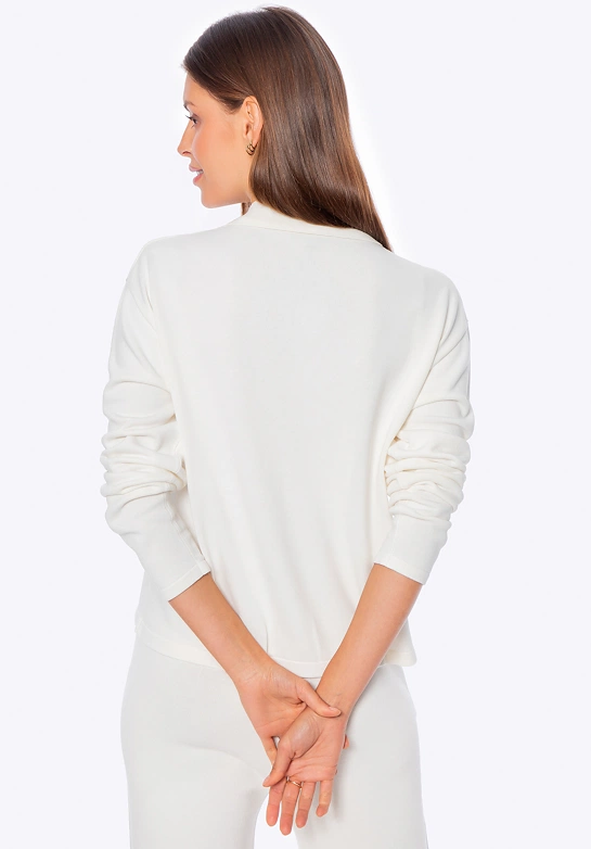 Rozpinana bluza damska kremowa
