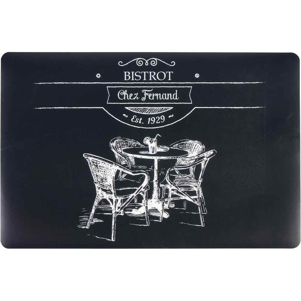 Set de table rectangulaire pvc motif Bistrot noir blanc