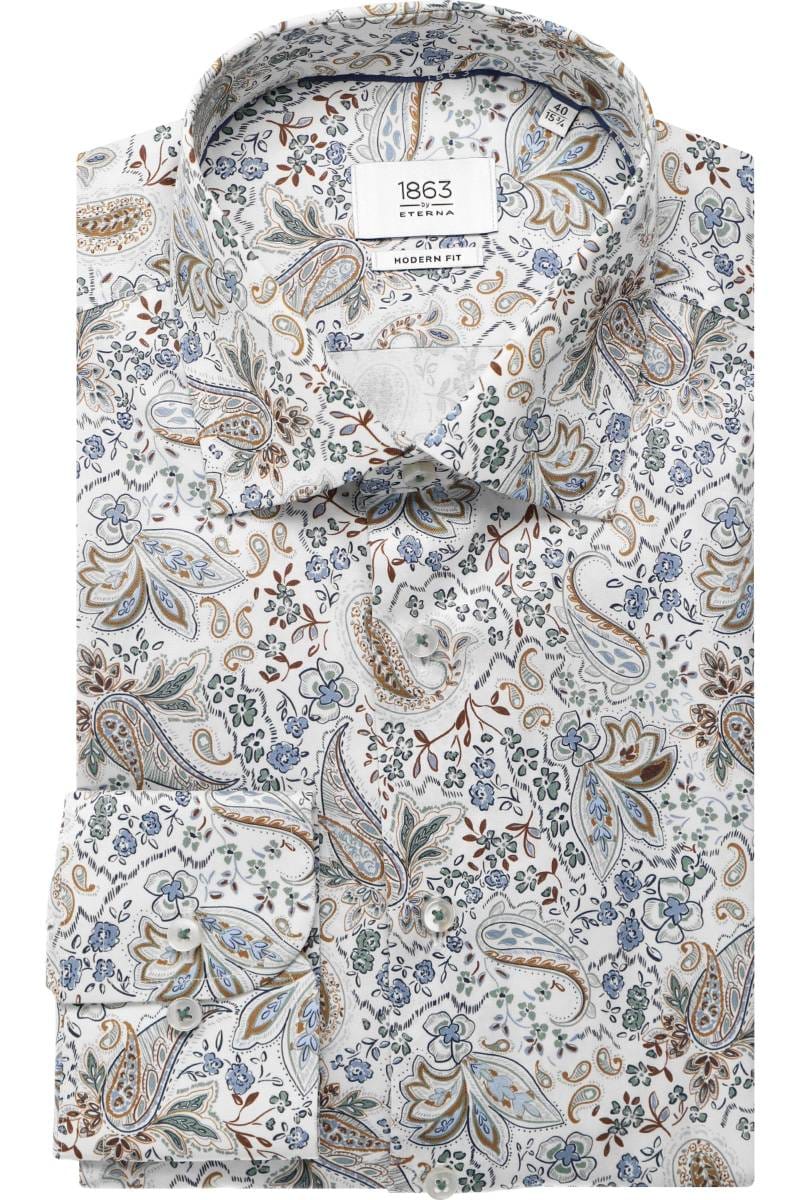 ETERNA 1863 Modern Fit Hemd hellgrün, Bedruckt