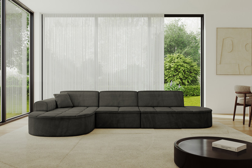 Narożnik lewostronny bez funkcji spania TARO-L2 - 328x171x79,5 Czarny