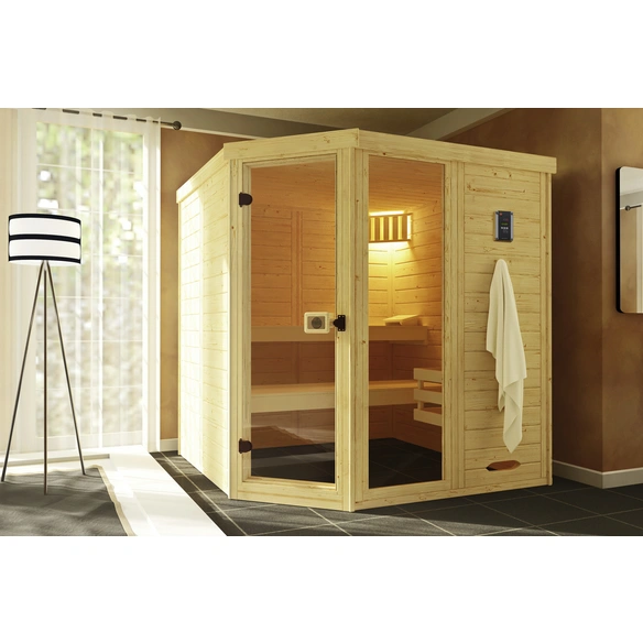 Sauna »Laukkala 3«, ohne Ofen, 192 x 200 x 192 cm, mit Fenster