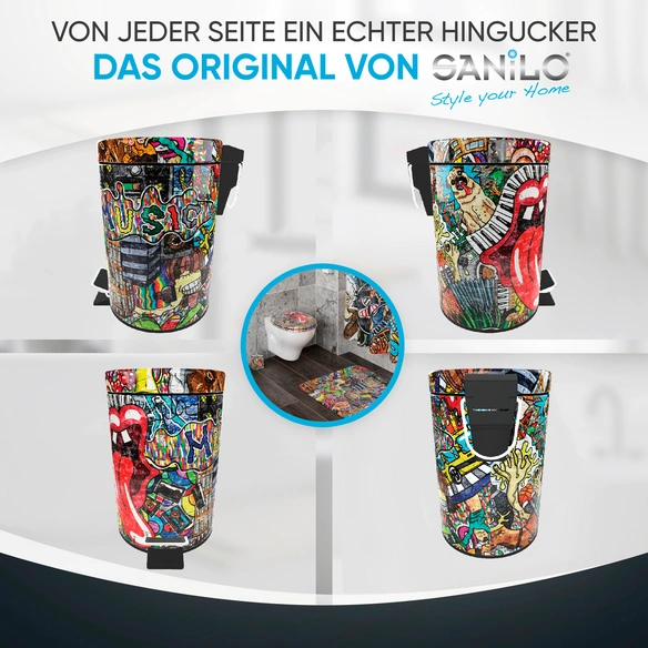 Kosmetikeimer »Graffiti«, 3,0L, Rot, Rund
