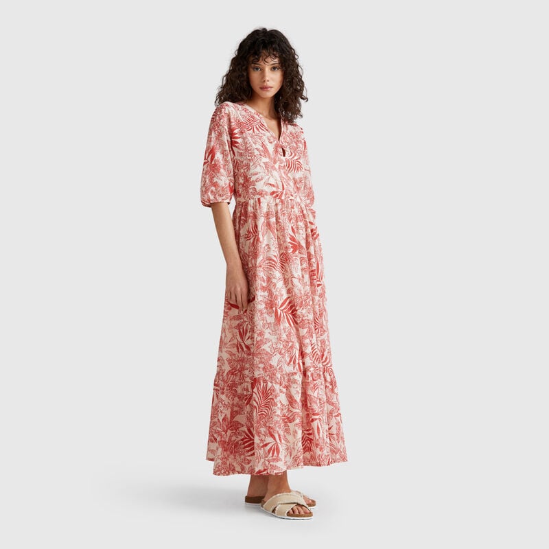 Dress with tropical print