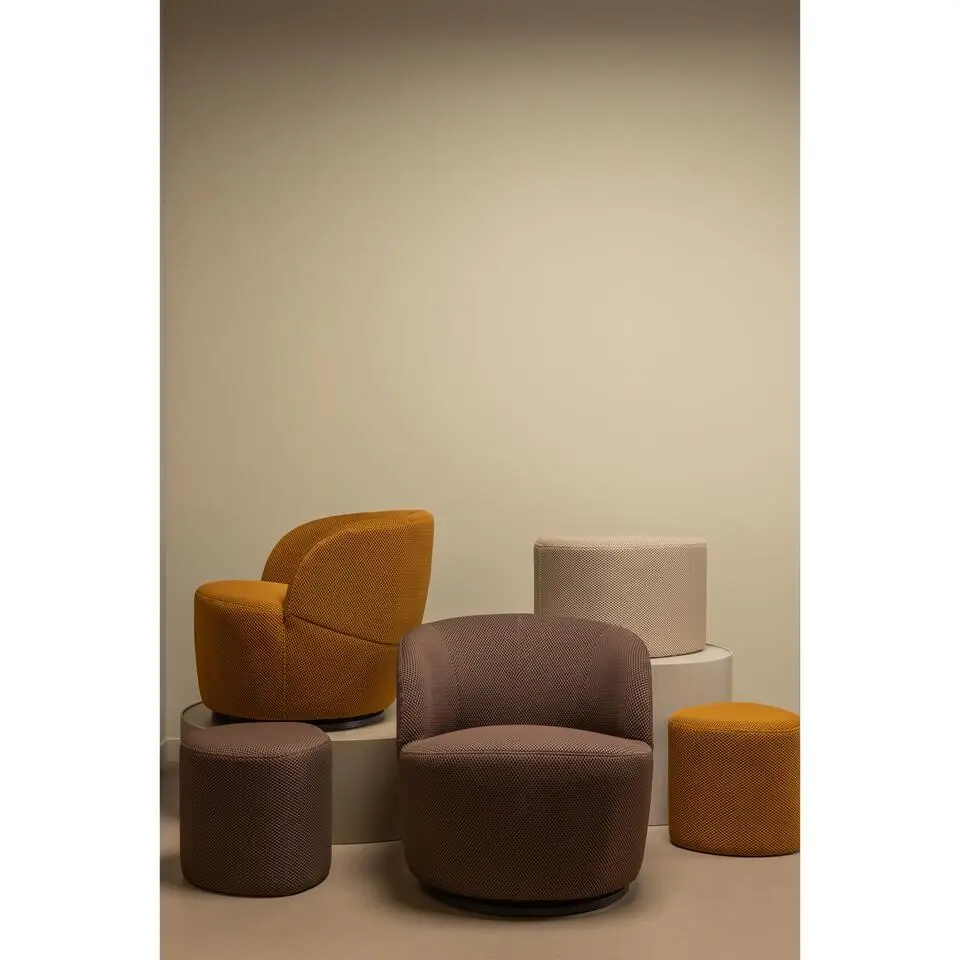 WOOOD Puuk Poef - Mesh - Naturel - 38x60x47