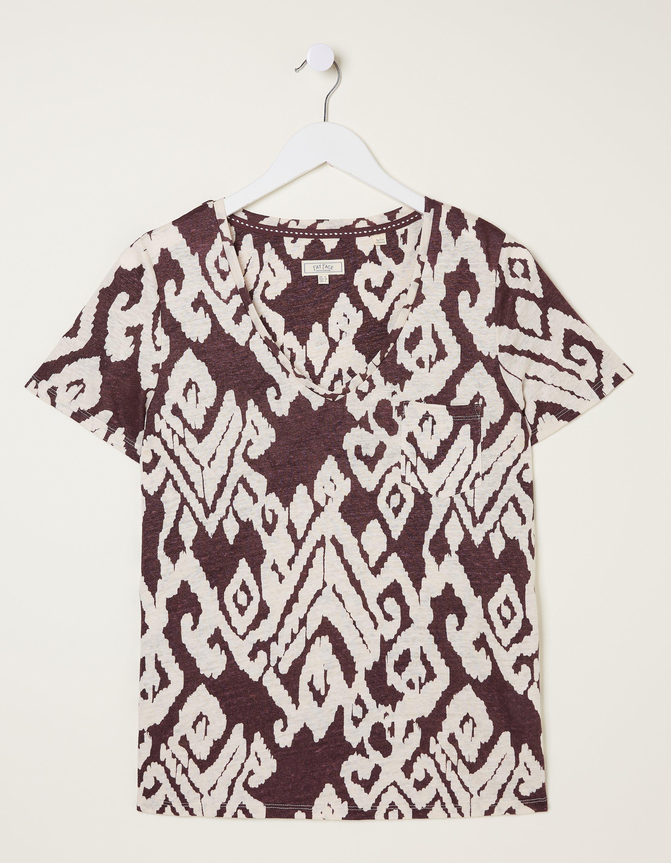 Maggie Bold Ikat Linen T-Shirt