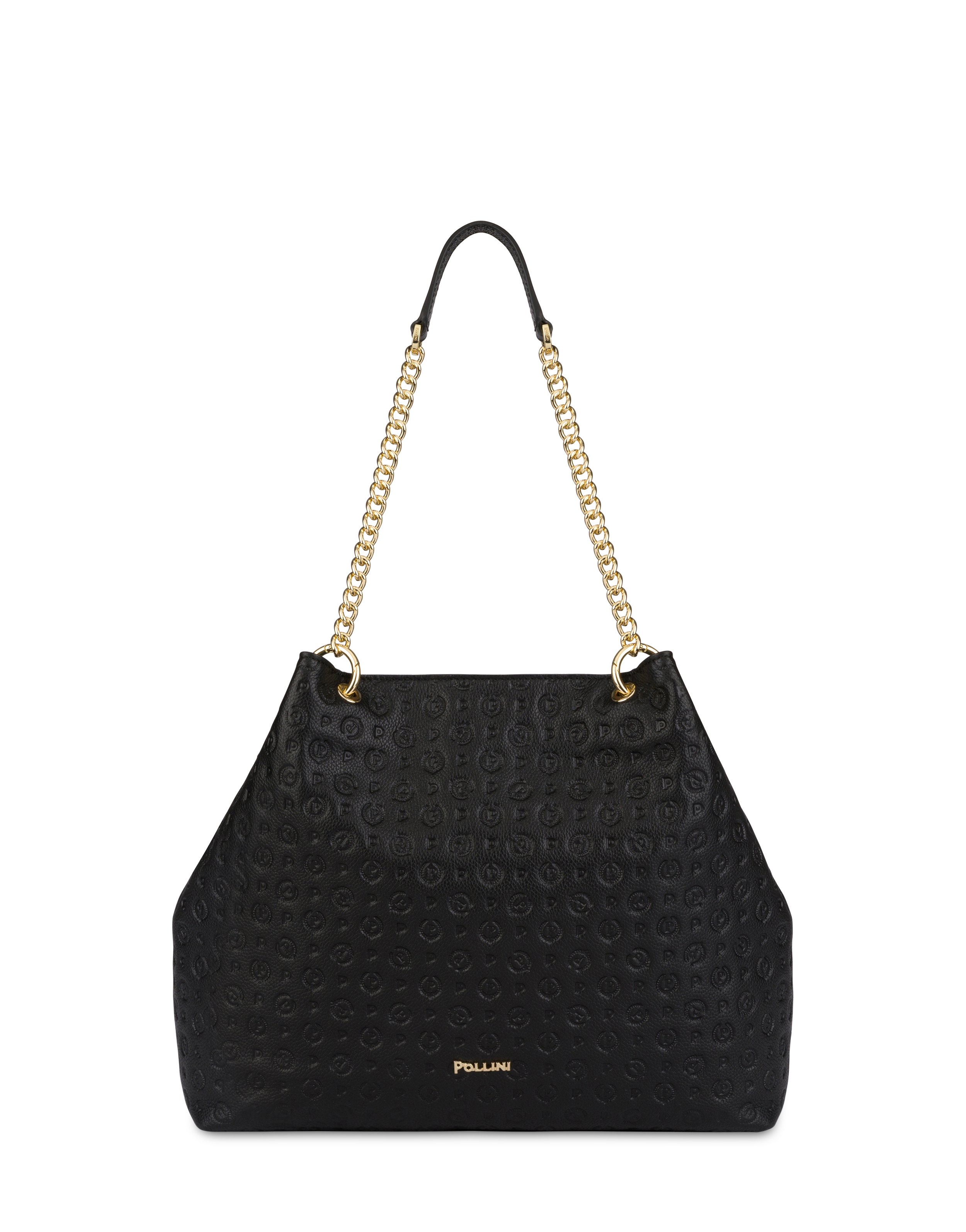 Borsa Hobo Heritage Logo Embossed Nero