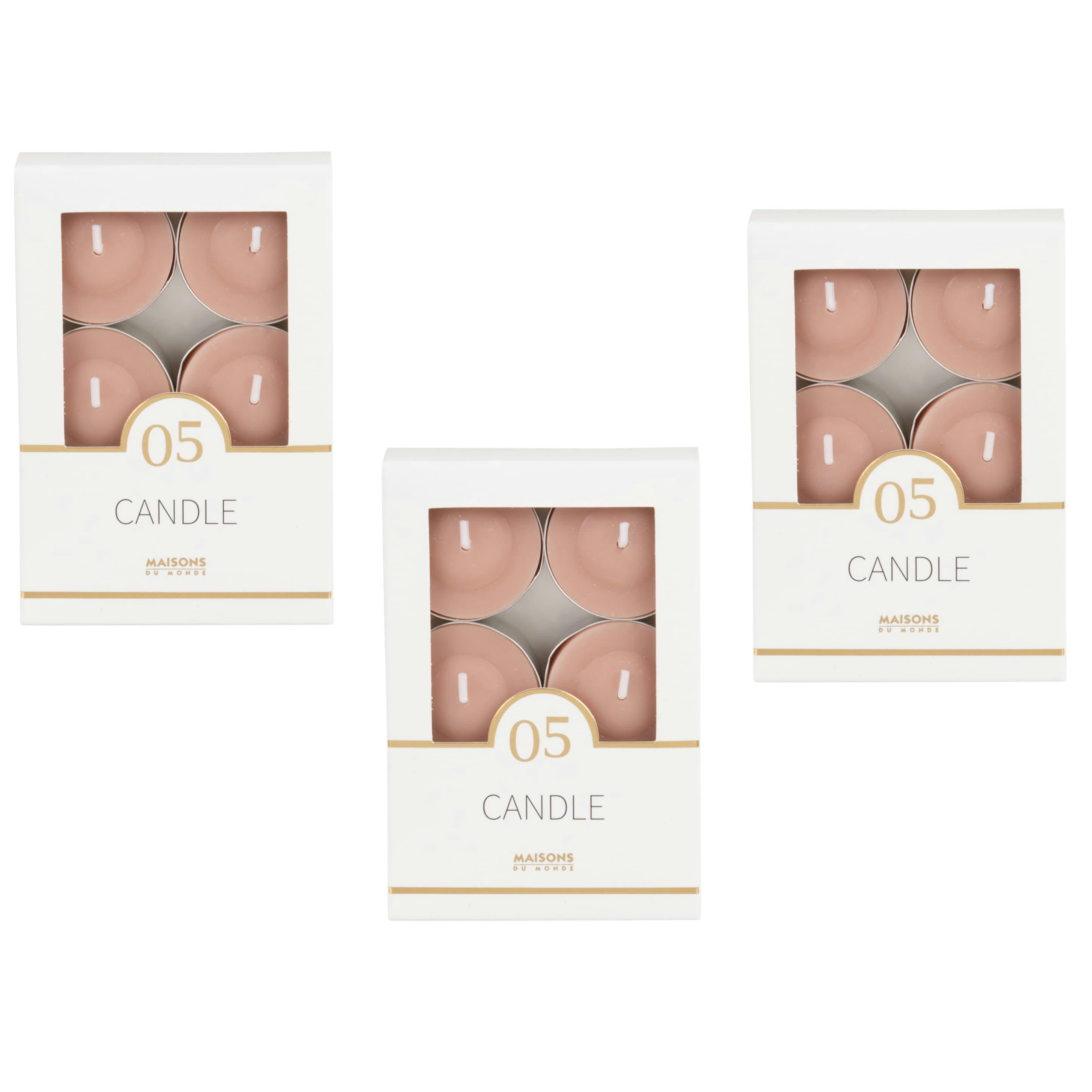 COLORAMA - Bougies chauffe-plat roses (x6)