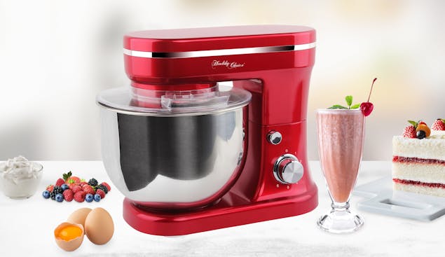 400W Mix Master 5L Kitchen Stand (Red) w/ Bowl/ Whisk/ Beater