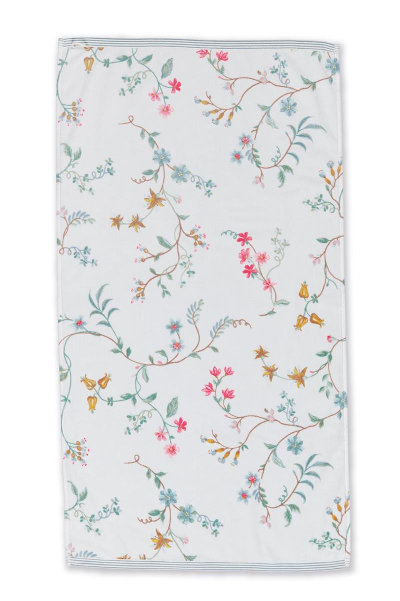 Pip Studio handdoek Les Fleurs - 55x100 cm - wit