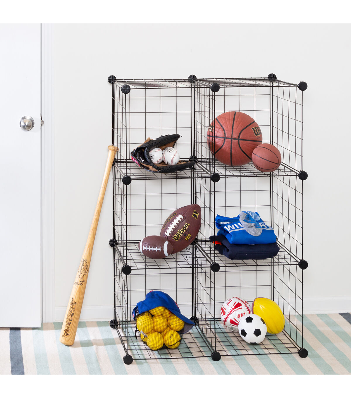 Honey Can Do 29 x 43 Black 6 Cube Modular Storage Organizer