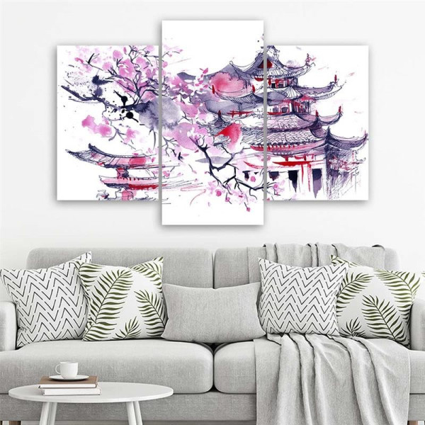 Feeby Obraz na płótnie Malowana japońska pagoda 60x40