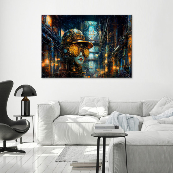 Feeby Obraz, Kobieta Abstrakcja Steampunk 60x40