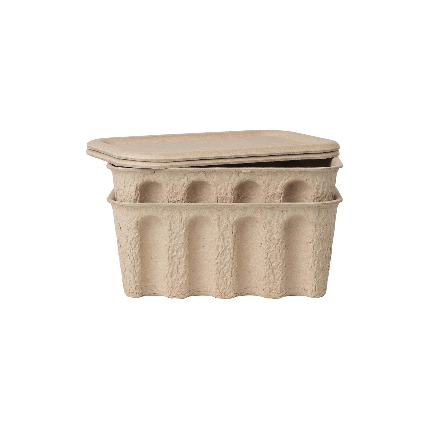 Paper Pulp Box 2 pcs, brown