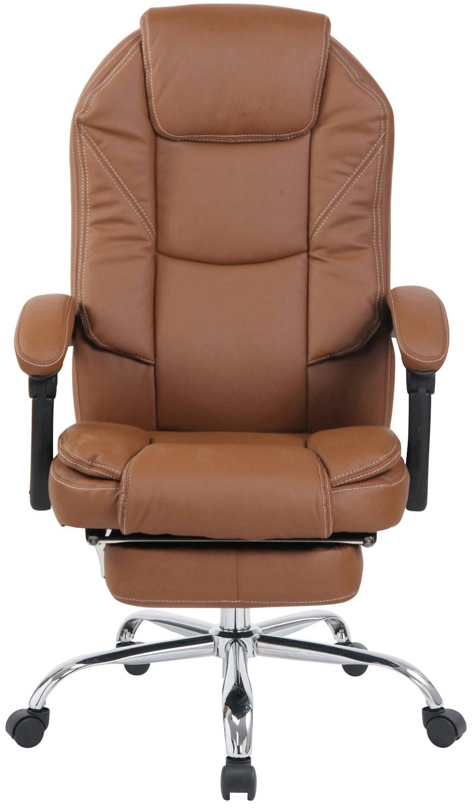 CASTLE - Chaise de bureau réglable pivotante en similicuir Marron clair