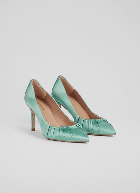 Florena Teal Satin Pleated Courts