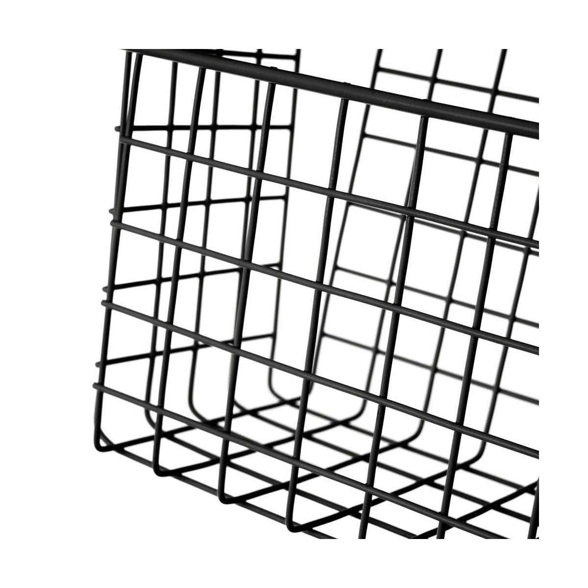 MÉTAL - Organisateur cuisine métal noir panier de porte 28x12x22,5cm