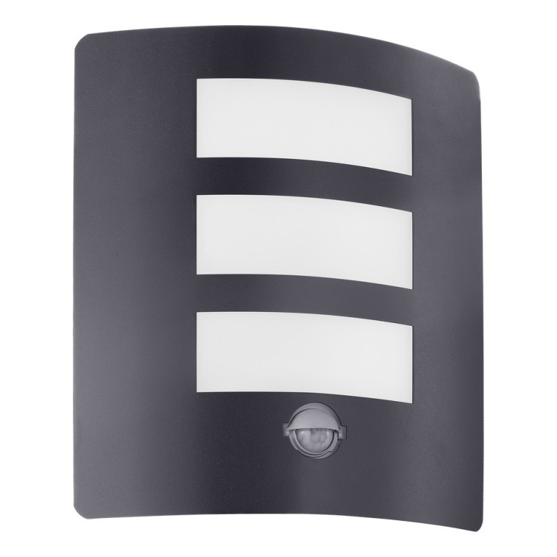 Applique extérieure Rascino noire avec détecteur de mouvement E27 40 W EGLO