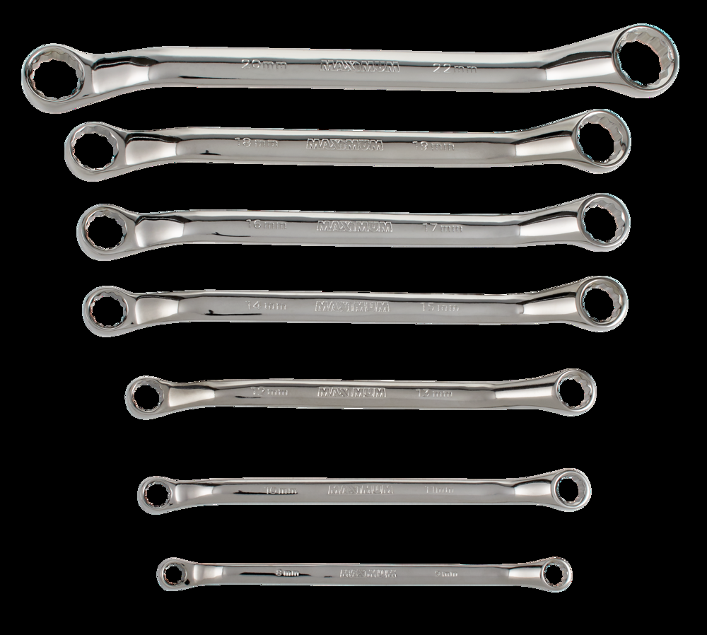 MAXIMUM Offset Box-End Wrench Set, Metric, 7-pc