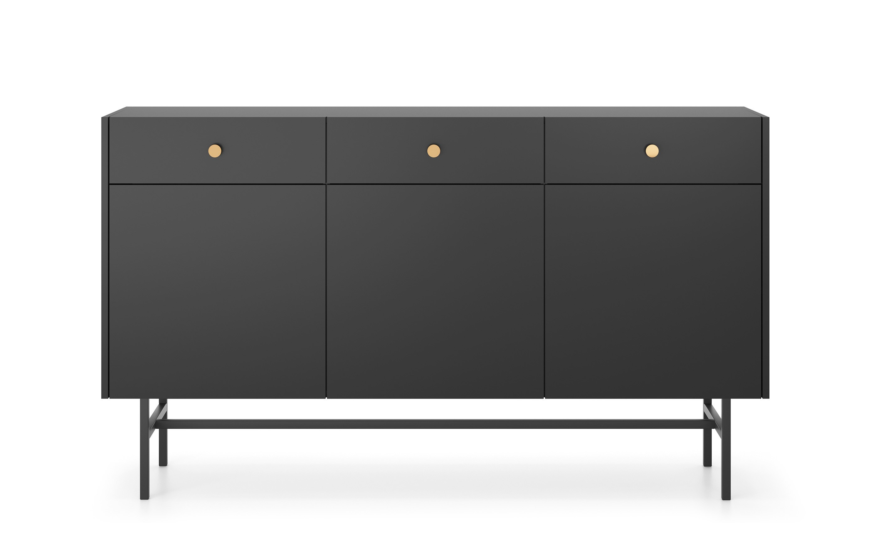Komoda trzydrzwiowa DIVIENNE 3D3SZ czarny mat