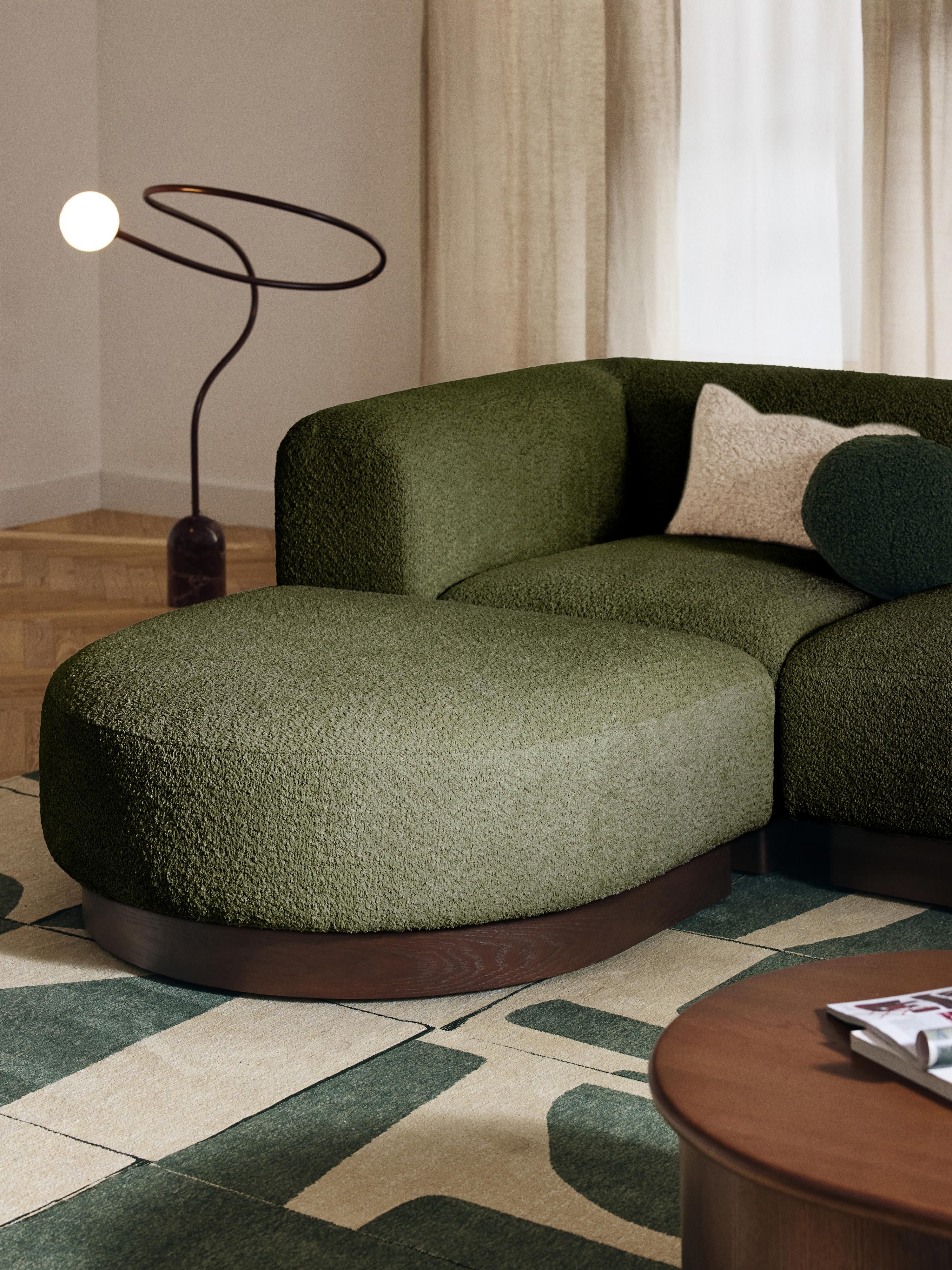 Sofa-Hocker Natalie aus Teddy-Bouclé
