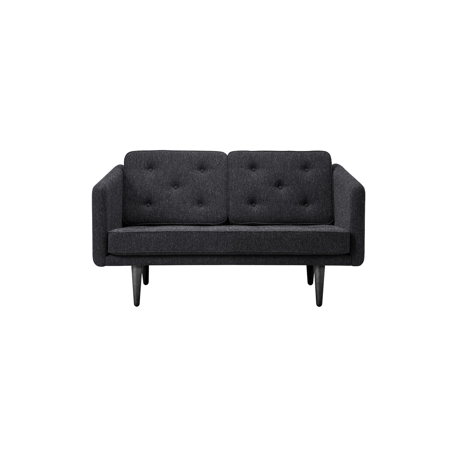 No. 1 2002 2 pers. sofa, mørkegr&aring;/sortlakeret eg
