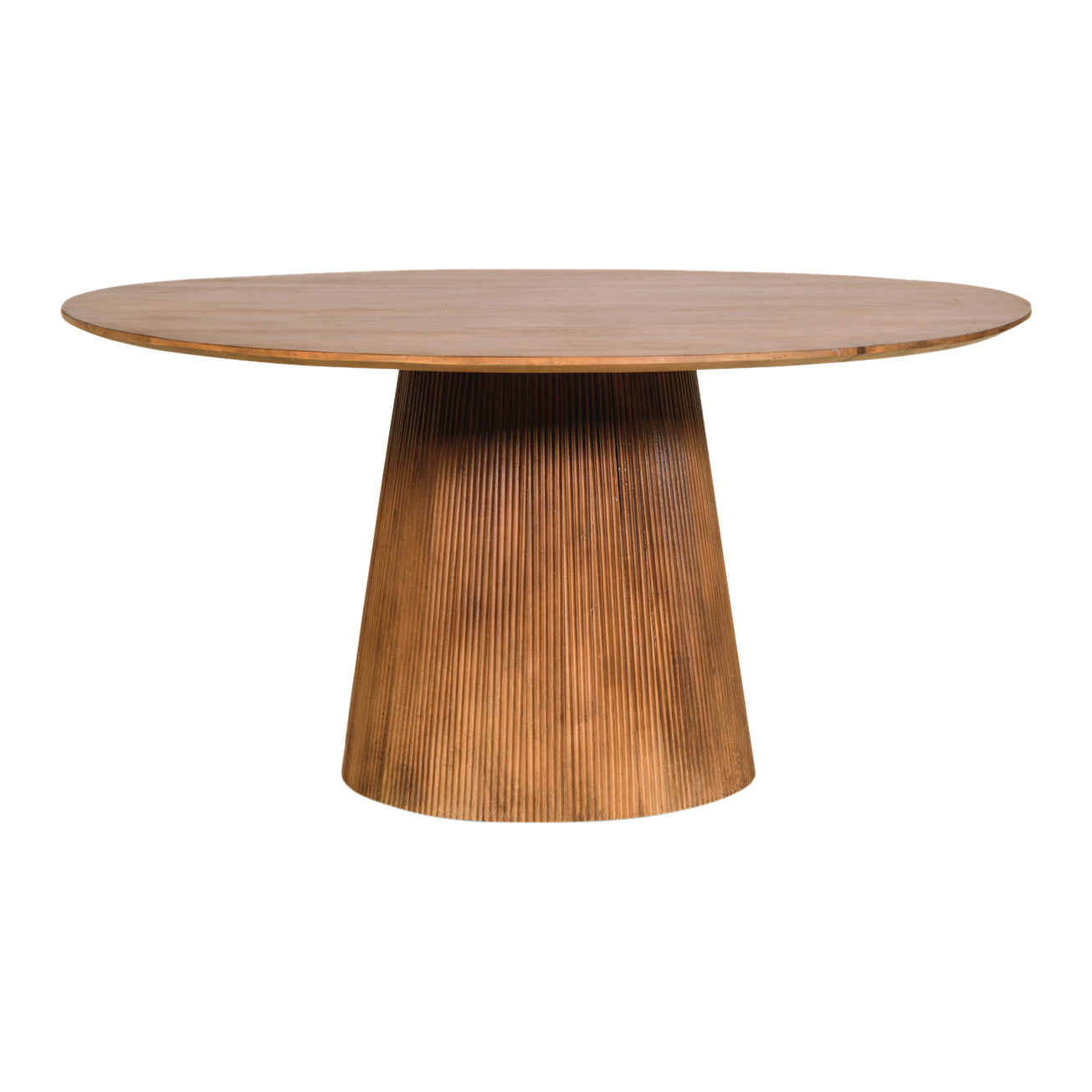 by fonQ Grand Eettafel Lichtbruin Mangohout - Ø 150 cm