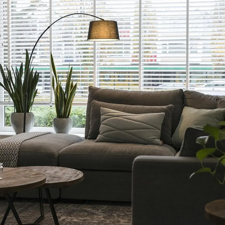 Qazqa booglamp arc zwart e27