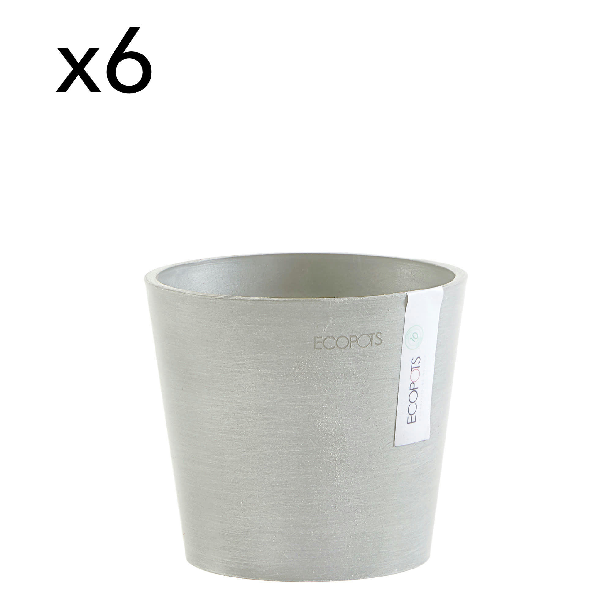 AMSTERDAM - Pots de fleurs blanc gris D13 - lot de 6