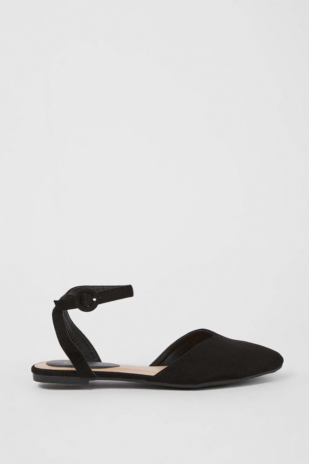 Dorothy Perkins Poppy Pointed Ankle Strap Ballet Pumps