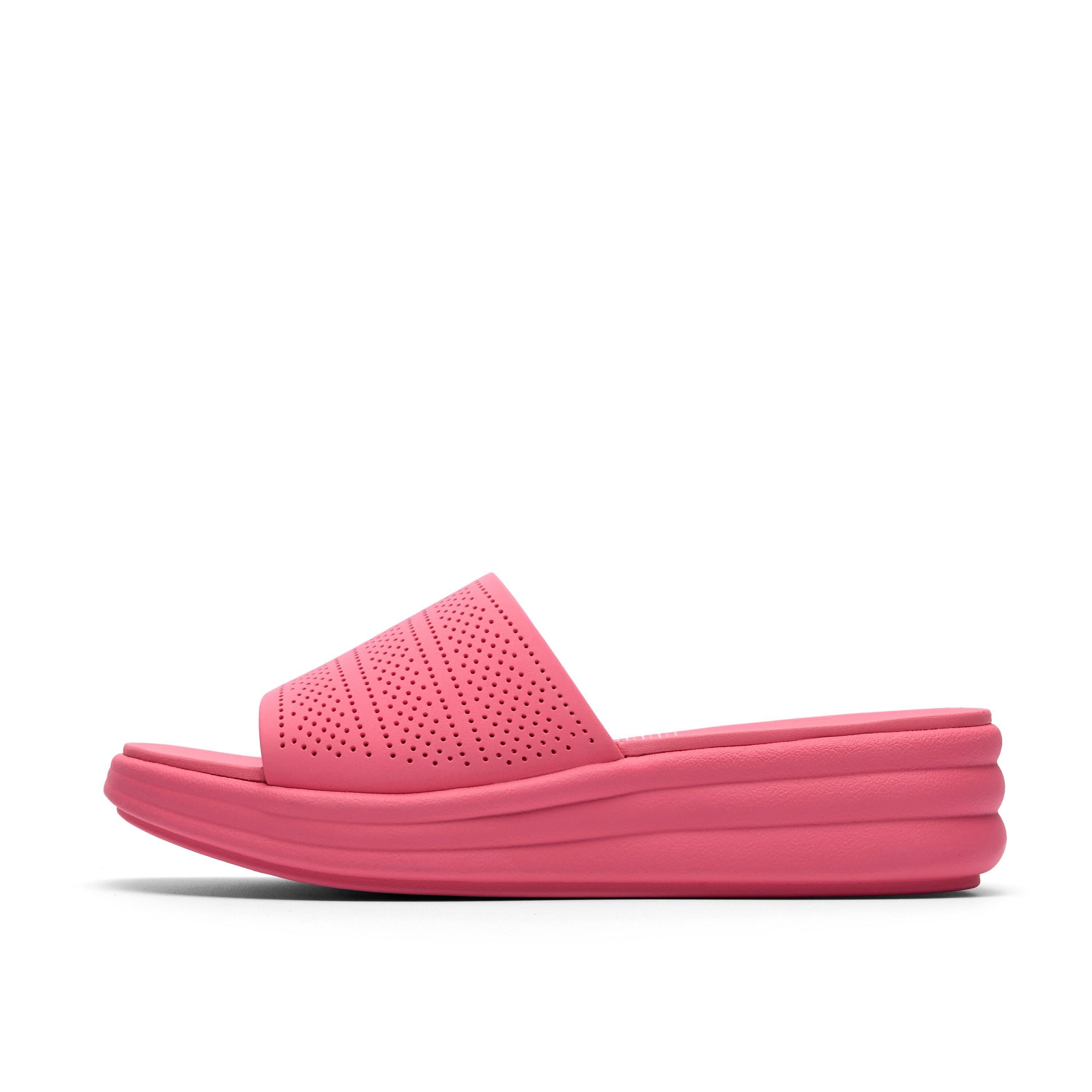 Clarks Drift Twist Pink Flat Sandals,Sliders