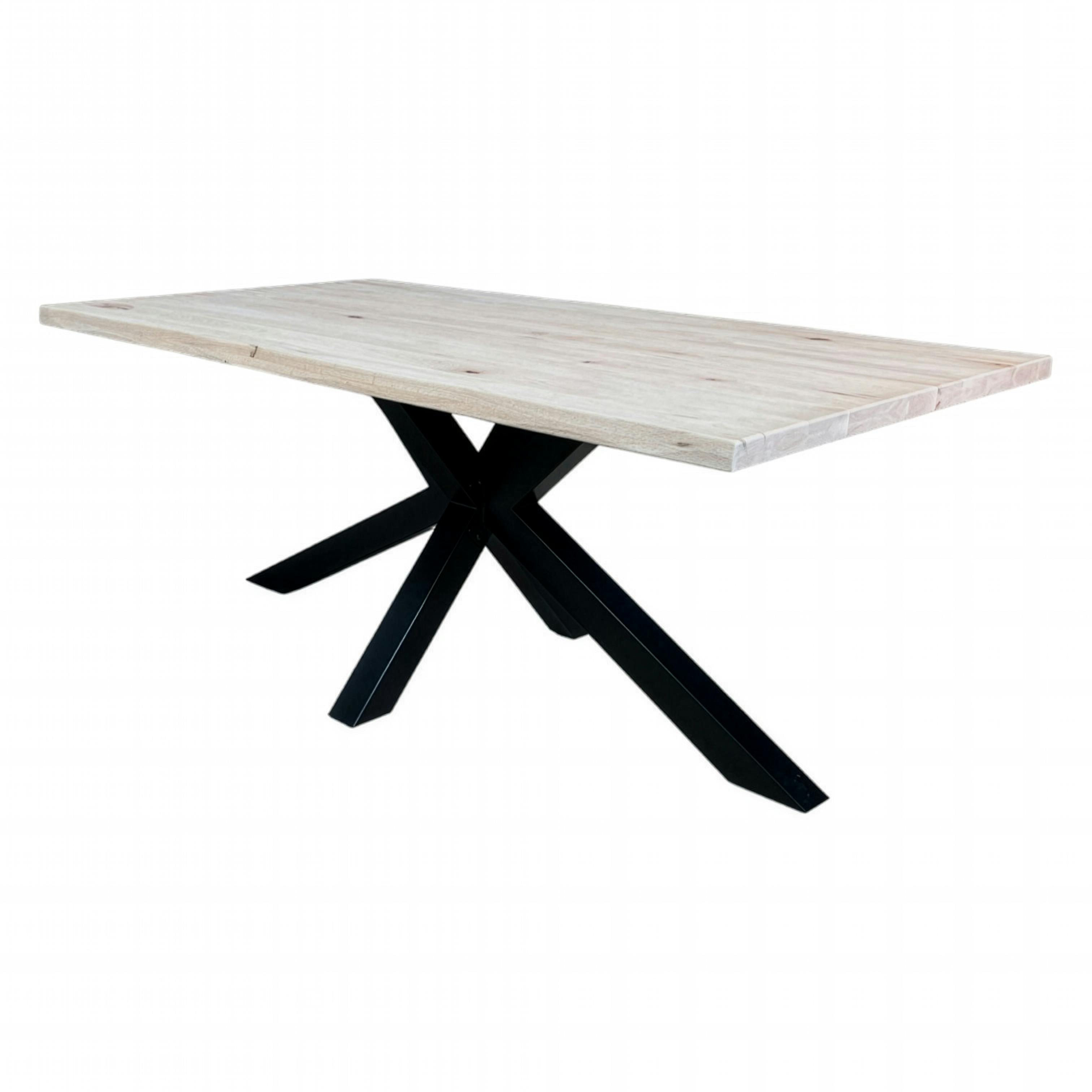 Table extensible en chêne blanc bords naturels 240 cm ETNA