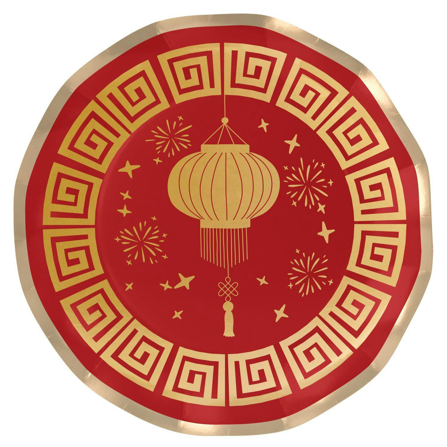 Lunar New Year Wavy Dinner Plates, 10.5-in, 8-pk