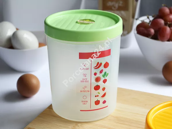 Pojemnik okrągły 1,2 L Berossi - Vitaline jasnozielony matowy 1Y.POJ.VIT-Z1,2L