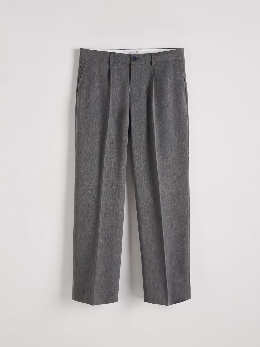 Wide Leg Trousers With Pressed Crease