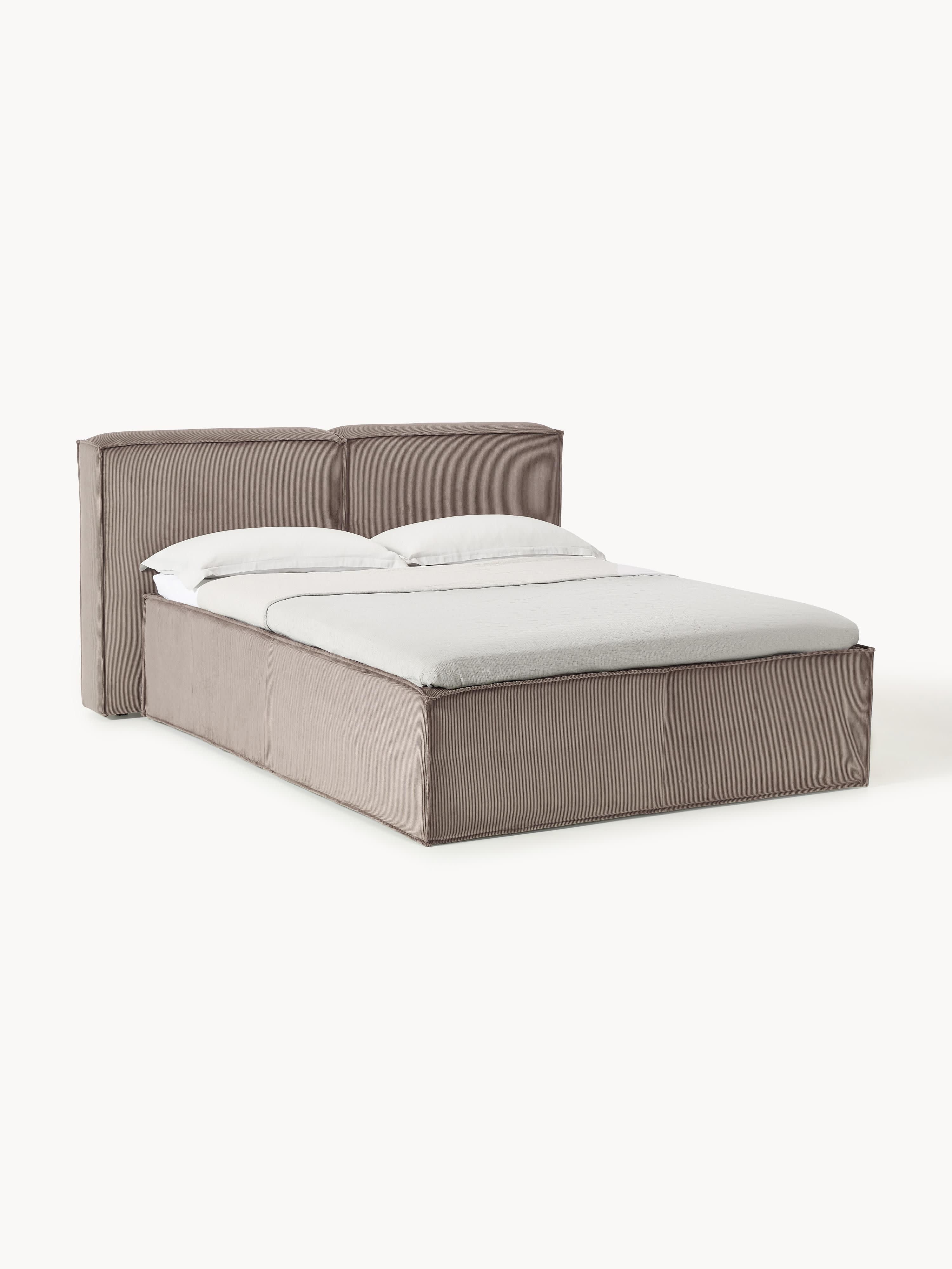 Cord-Boxspringbett Lennon
