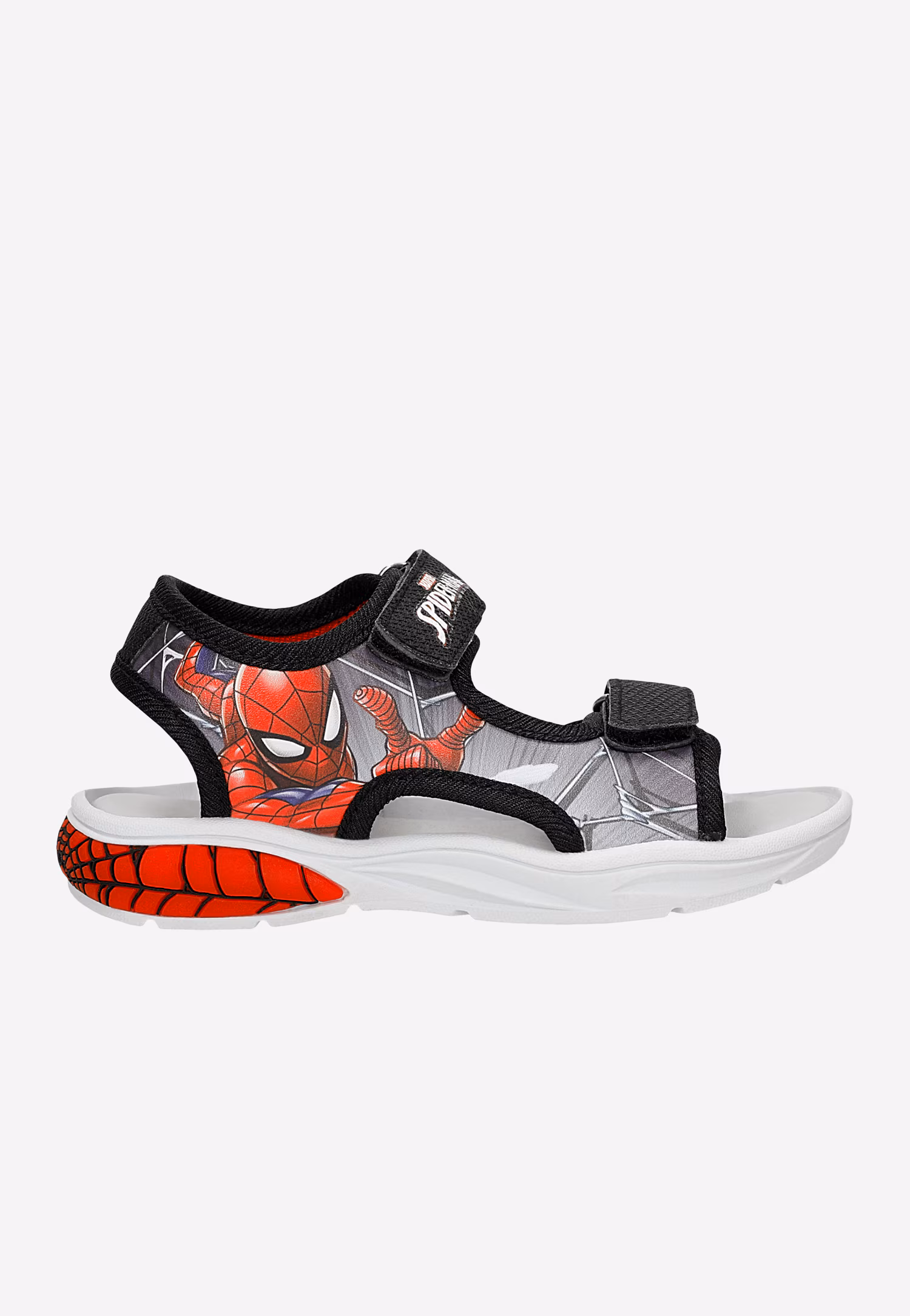 Czarno-czerwone świecące sandały chłopięce Spider-man BARTEK 89007-11