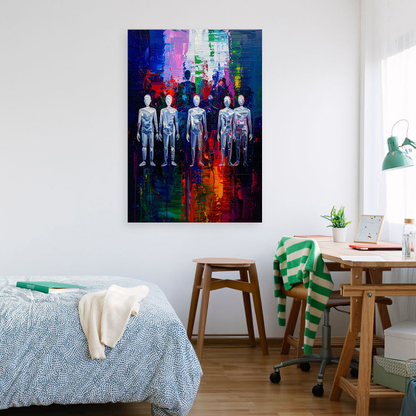 Obraz nowoczesny do salonu, Postacie Abstrakcja Kolorowy 20x30