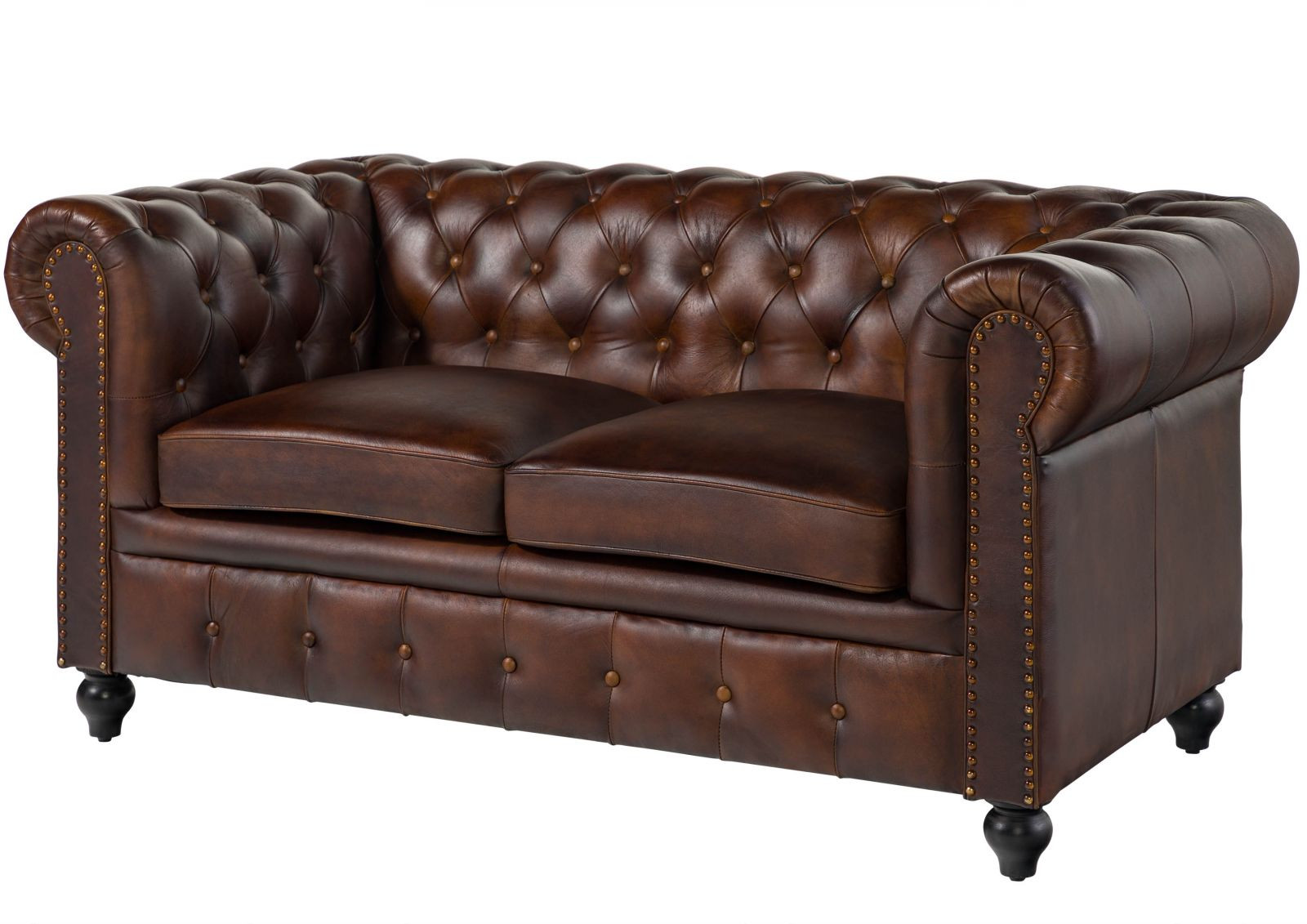CHESTERFIELD Sofa #102 Skóra naturalna 162x82x76 cm