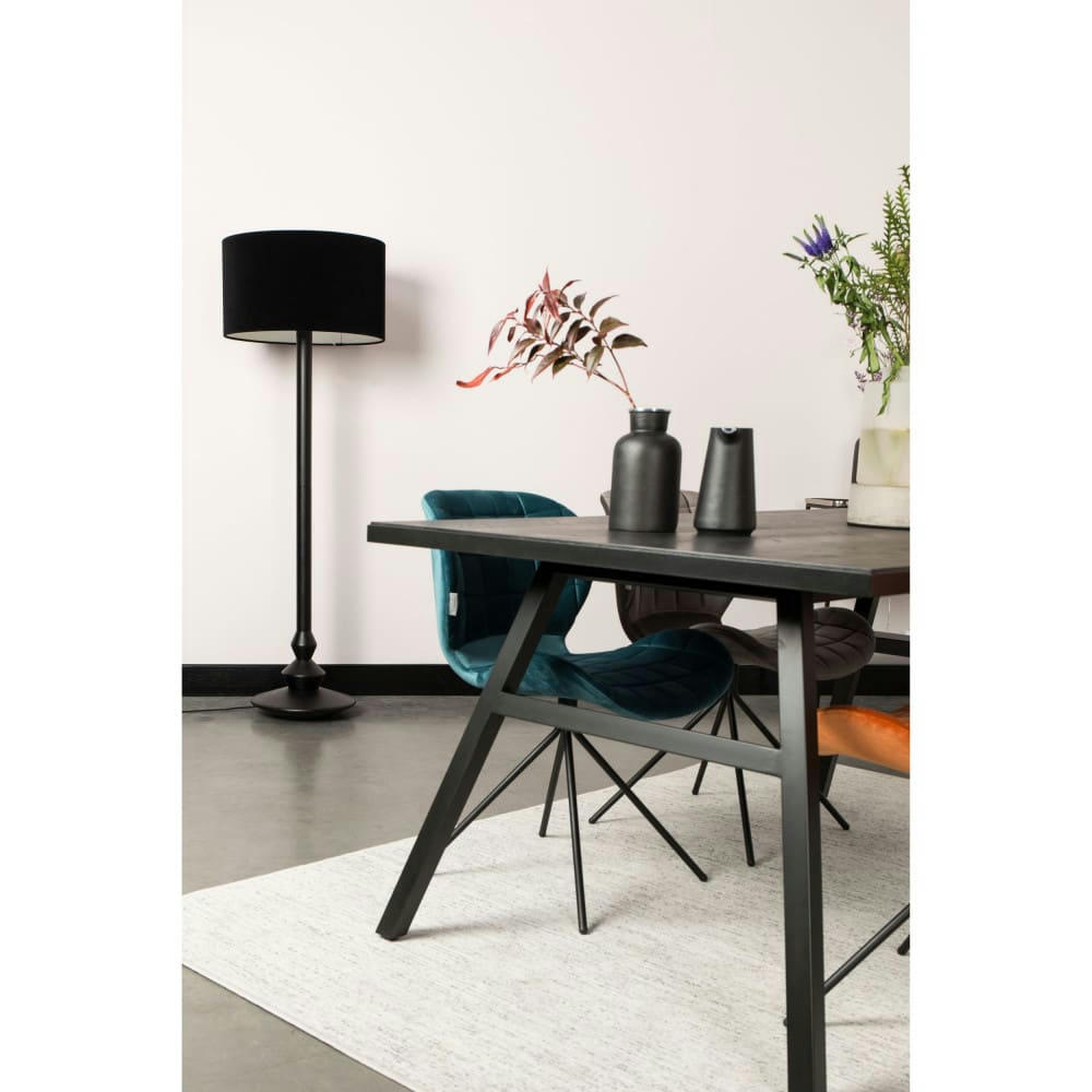 OMG - 2 chaises velours bleu pétrole