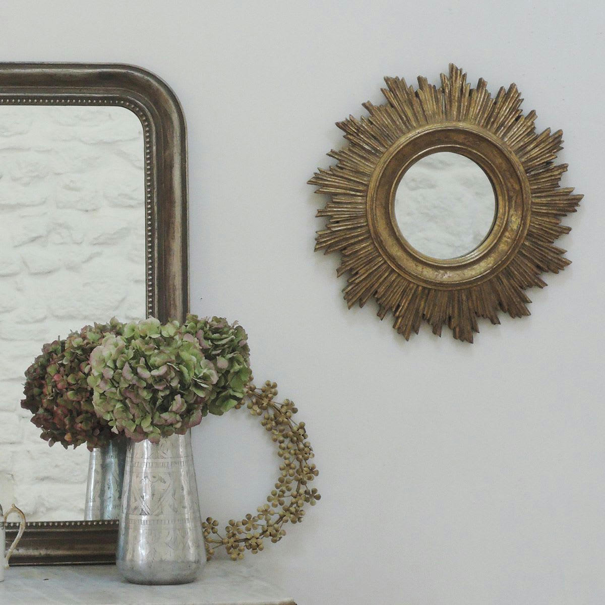 - Miroir soleil style baroque -45.000x4.500 cm - Or - Polyrésine